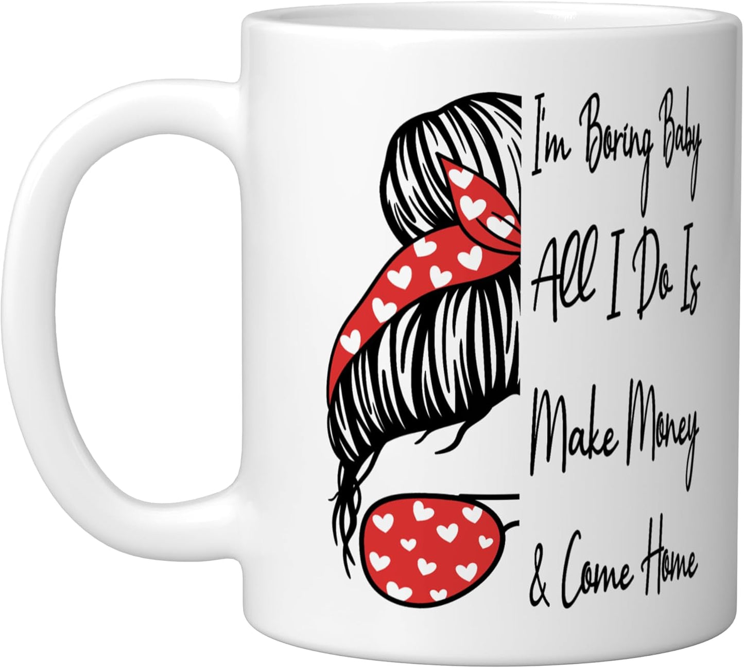 Taza Cerámica Humorística Blanca Boring Baby