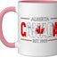 Taza cerámica Alberta Canadá rosa/blanca