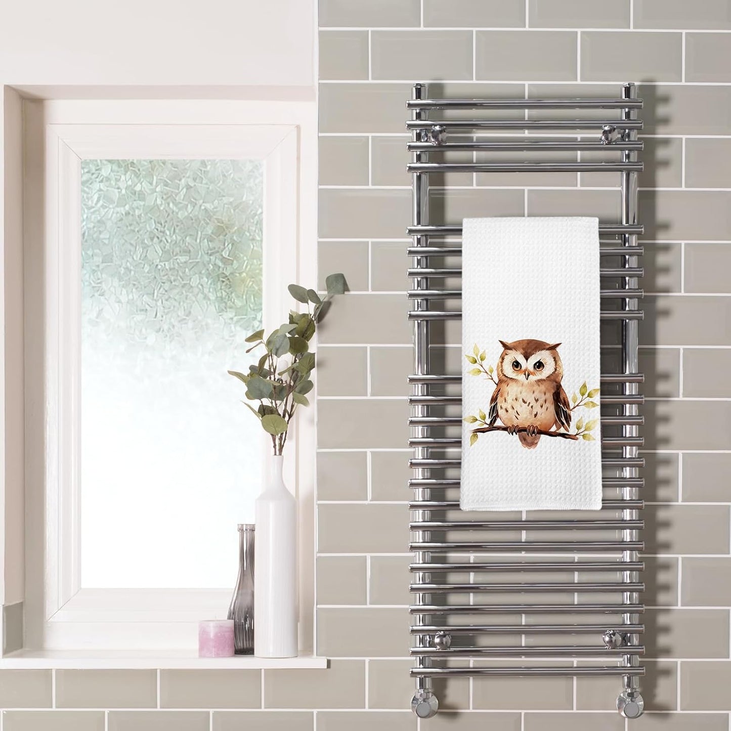 Toallas de cocina con diseño de búho decorativas para baño