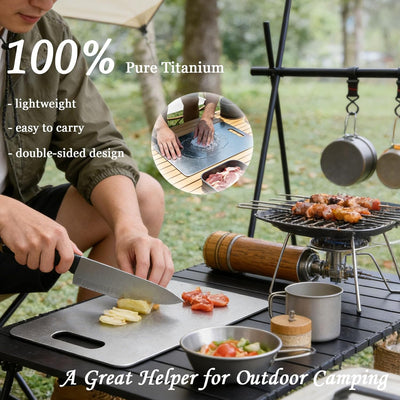 Set 2 Tablas Cortar Titanio Puro Doble Cara Cocina Campamento