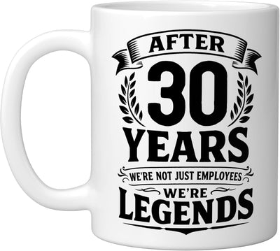 Taza cerámica para aniversario laboral 30 años blanco