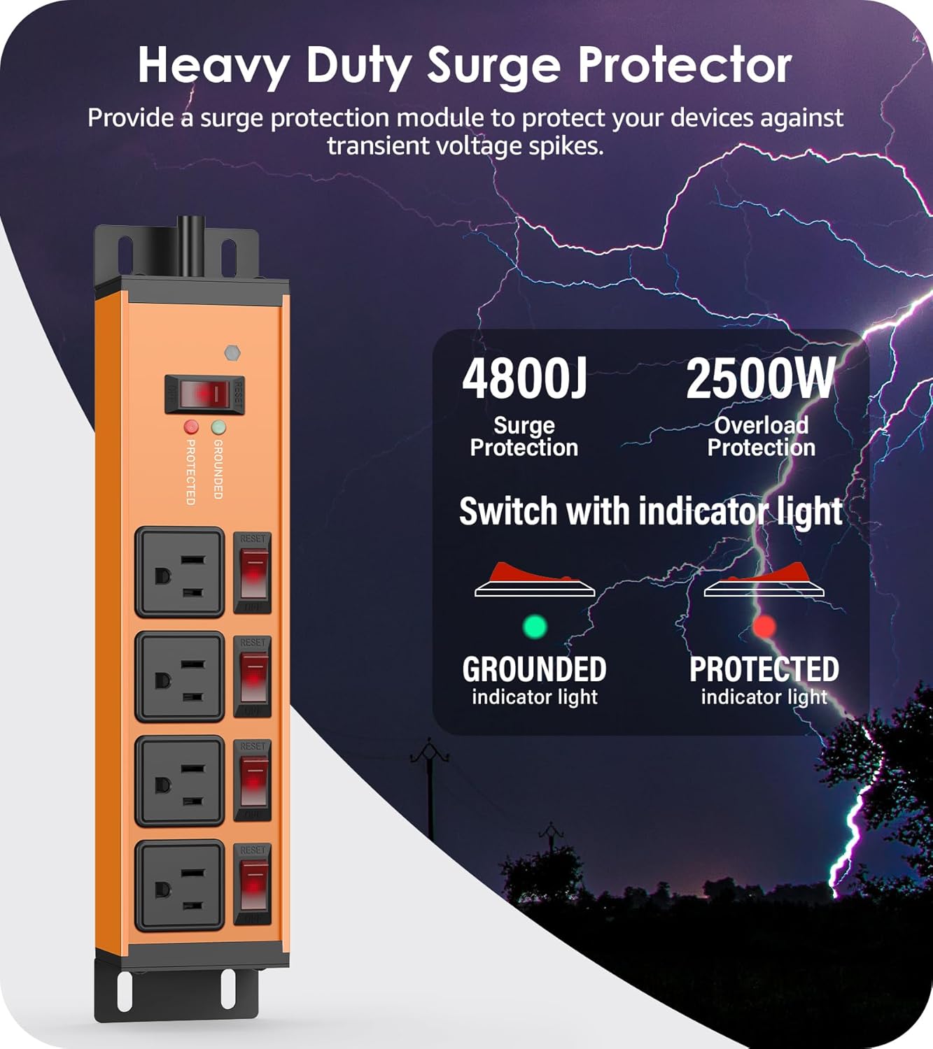 Protector sobretensiones magnético 20A múltiples tomas