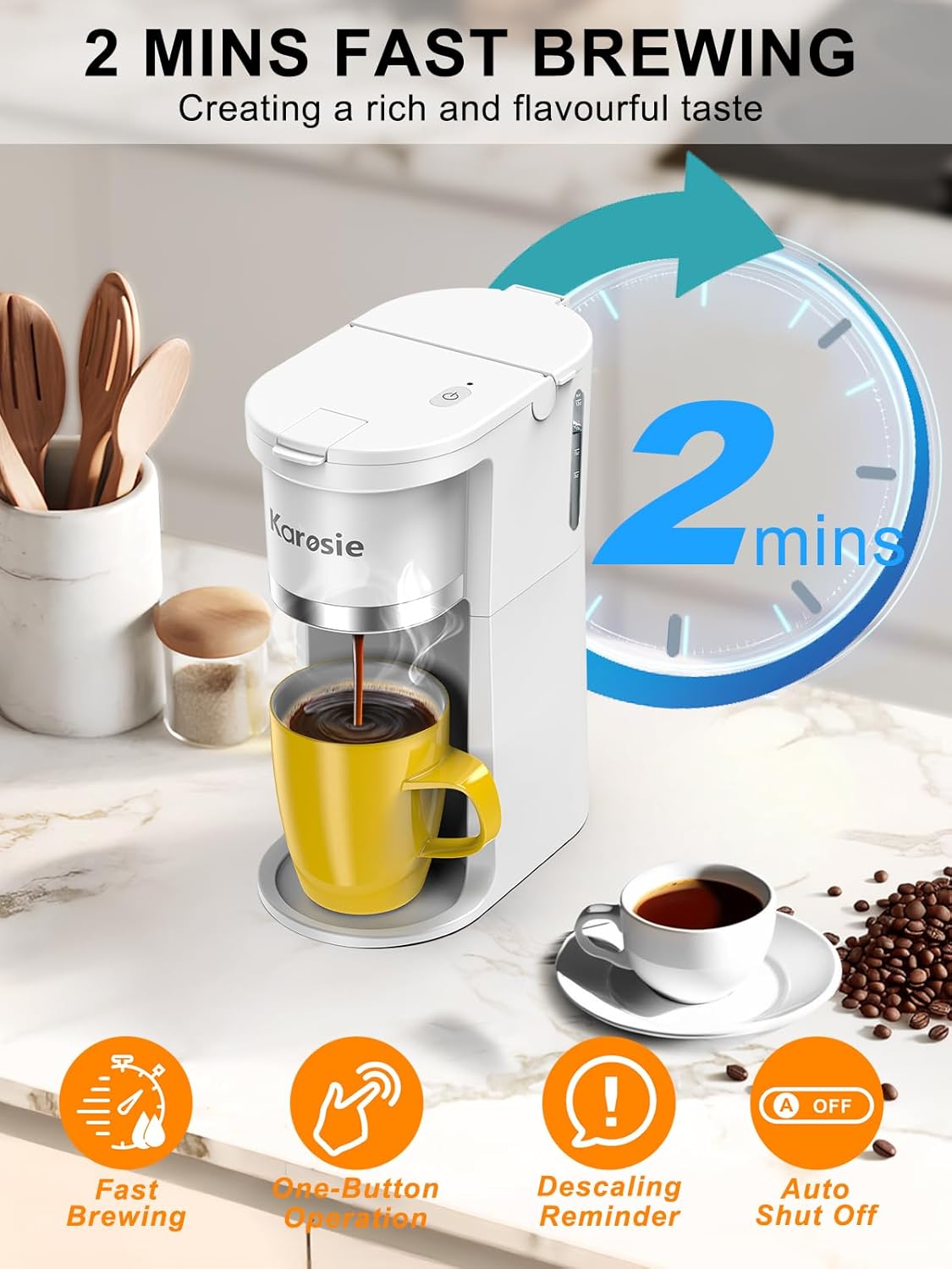 Cafetera una taza K-Cup 6-12oz con botón