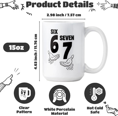 Taza café 15oz diseño seis manos temática blanca regalo oficina