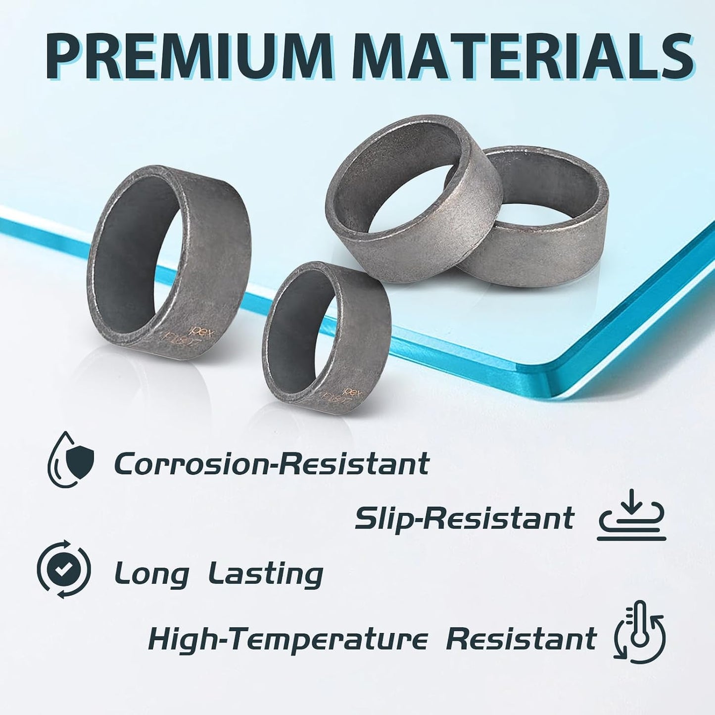 100 Anillos Cobre PEX 1/2pulg para Tubos y Accesorios