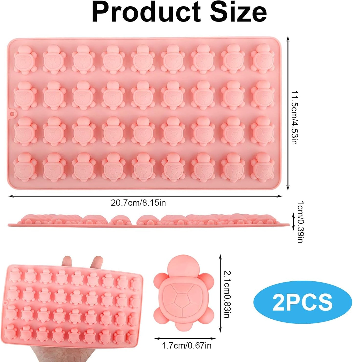 Moldes de tortuga de silicona para gominolas y decoración de postres