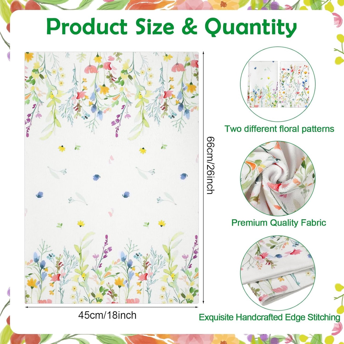 Toallas de cocina Spring Wildflower absorbentes para regalo de casa