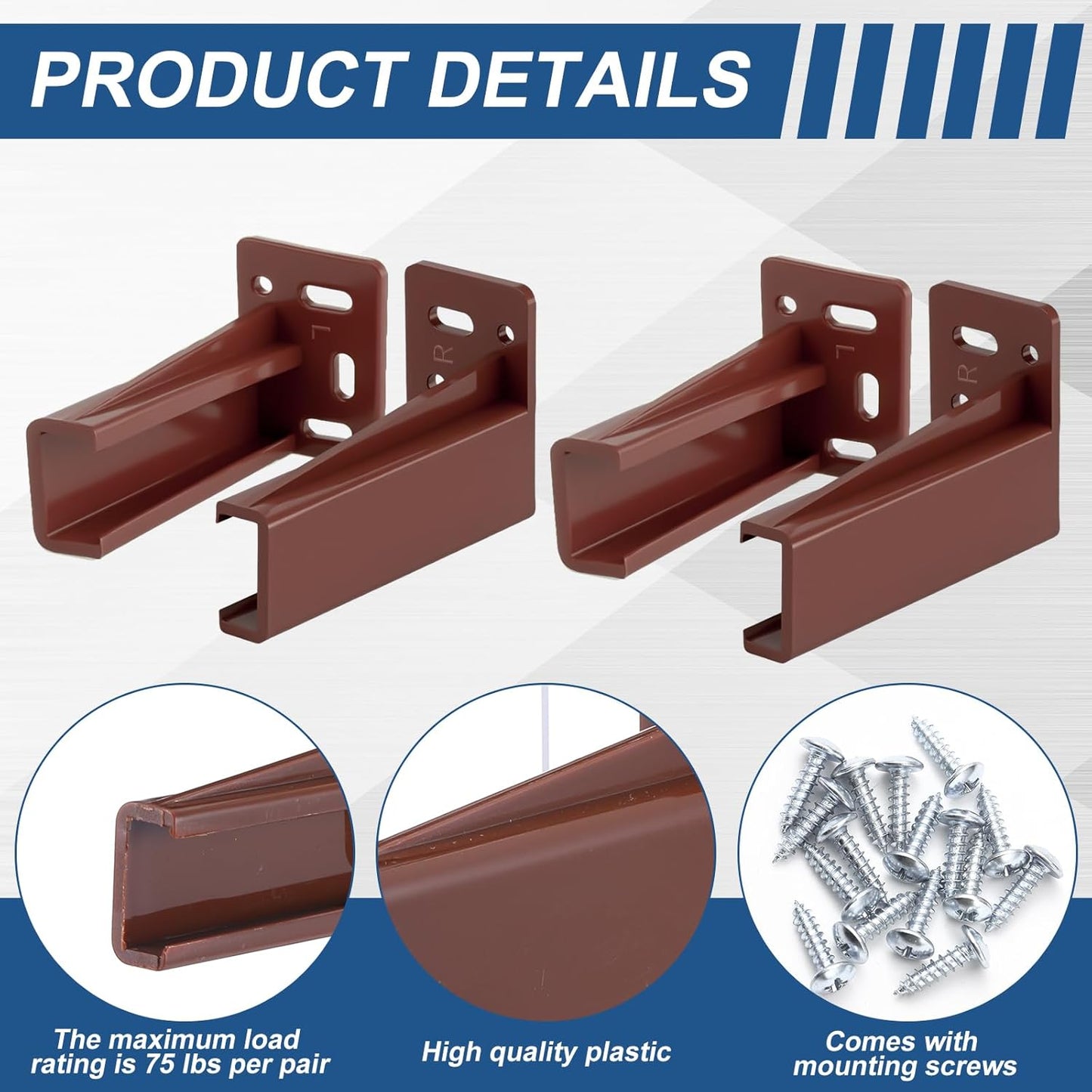 2 Pzas Placas Traseras Cajones Soportes Plástico Duradero