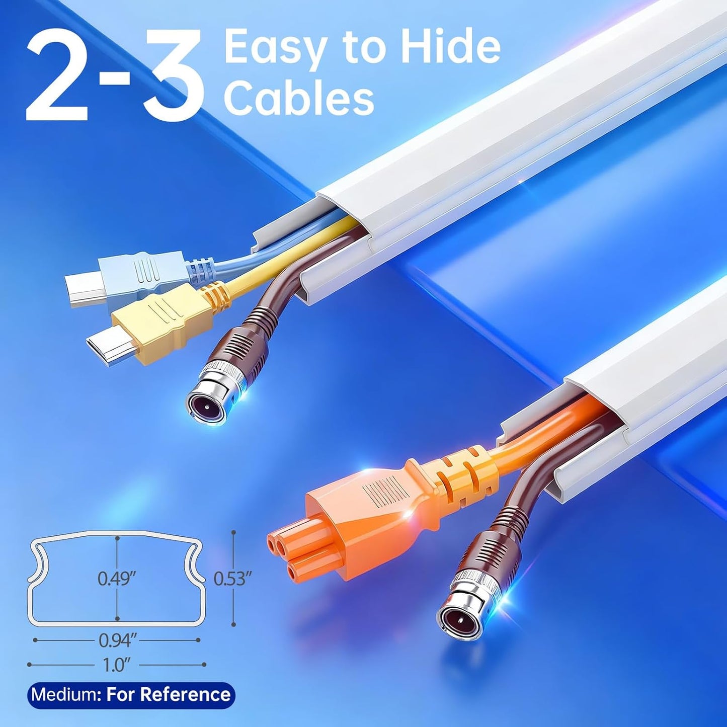 Ocultador cables pared fundas grandes 2-3 cables