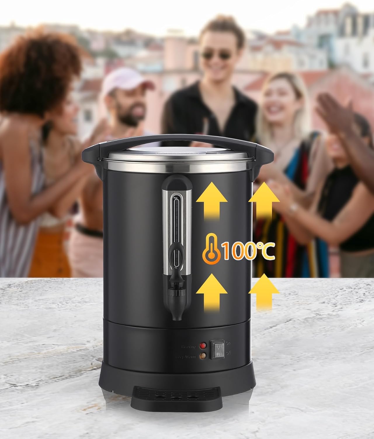 Cafetera comercial 80 tazas acero inox doble capa 12L