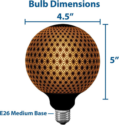 Bombilla LED G125 estilo Edison negra mate regulable 1800K
