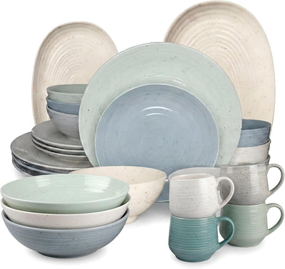 Set 26 Pzas Vajilla Cerámica para 4 con Tazas y Platos
