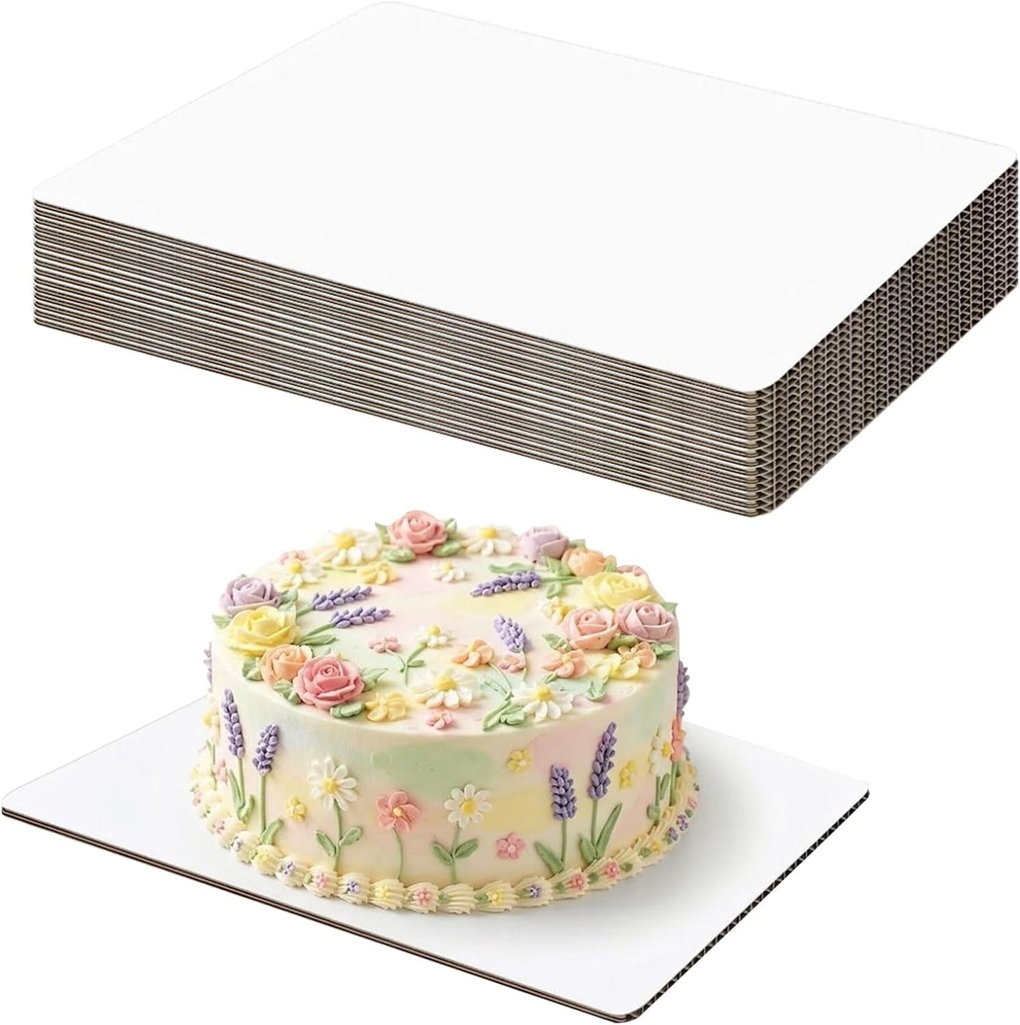 Pack de 15 tableros para pastel rectangular 10x14 pulgadas blancos resistentes