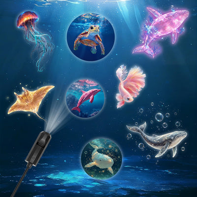 Luz proyección oceánica con paneles intercambiables USB
