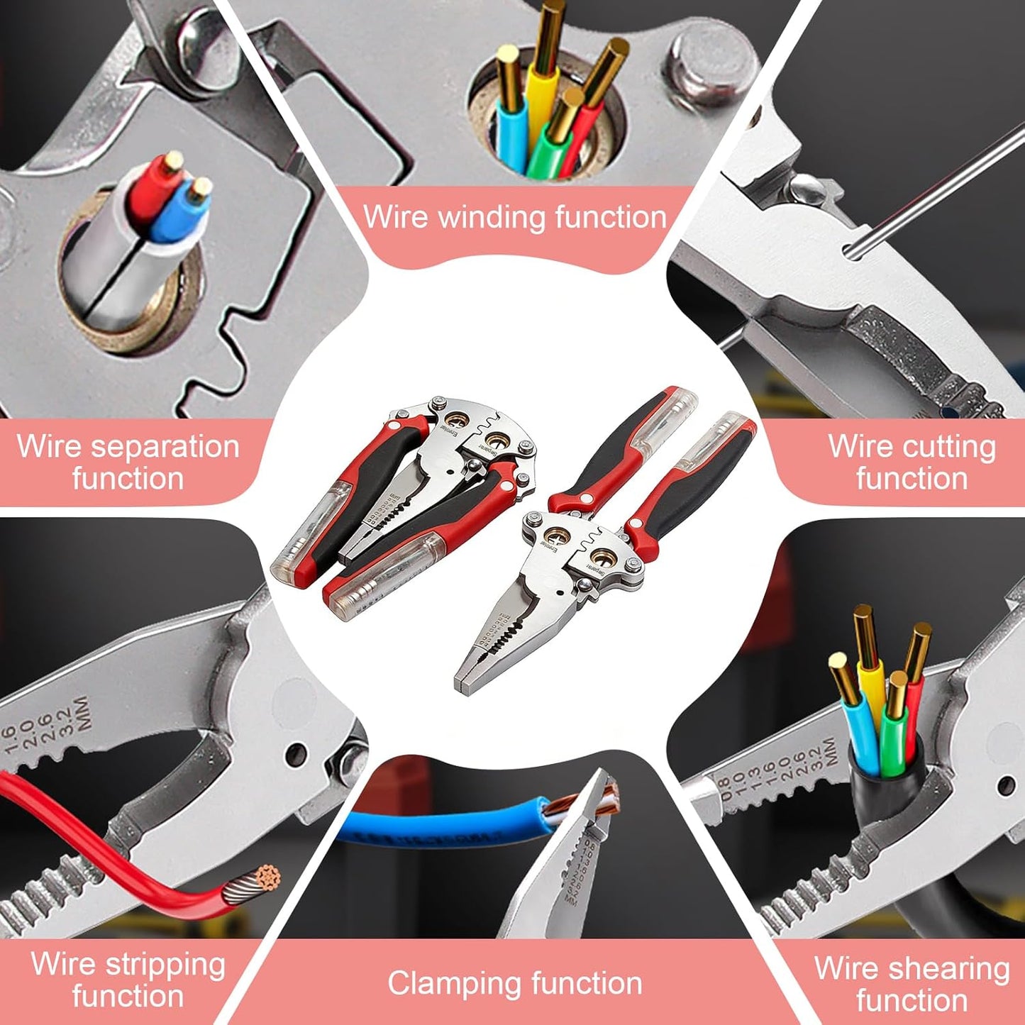 Alicates pelar cables Pro 10en1 detector voltaje 12-250V
