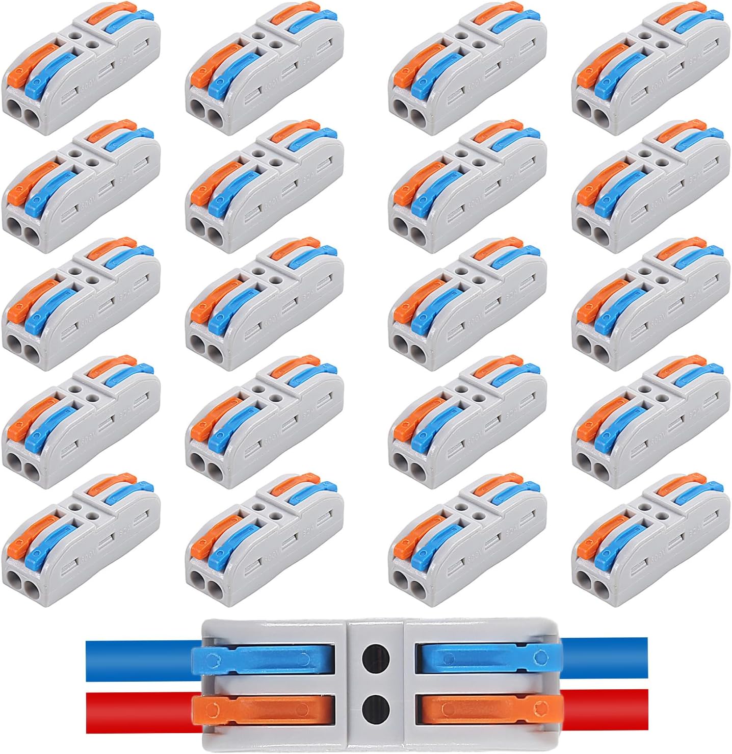 Set 20 Conectores Electricos Rapidos 28-12AWG 2pulg