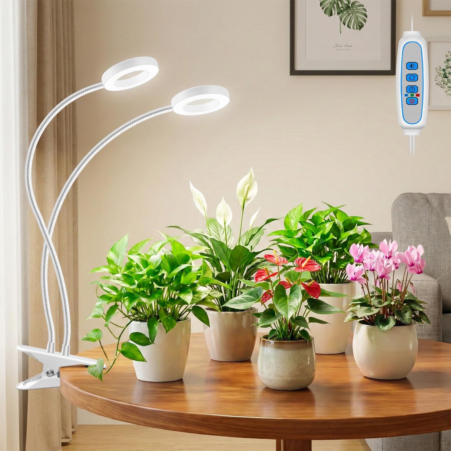 Luces cultivo plantas interior 96 LED espectro completo 3 modos