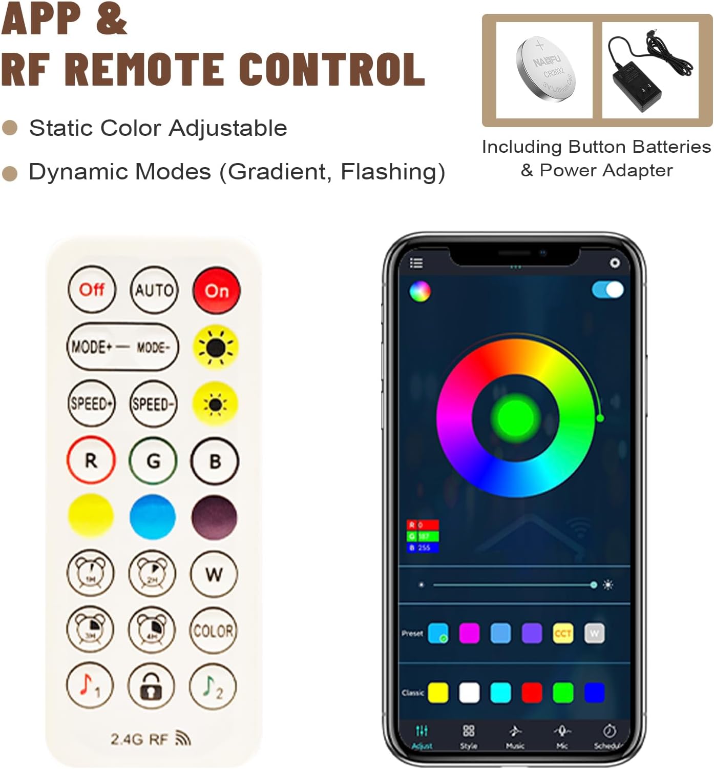 Estante acrílico 3 niveles 30pulg con luces LED app