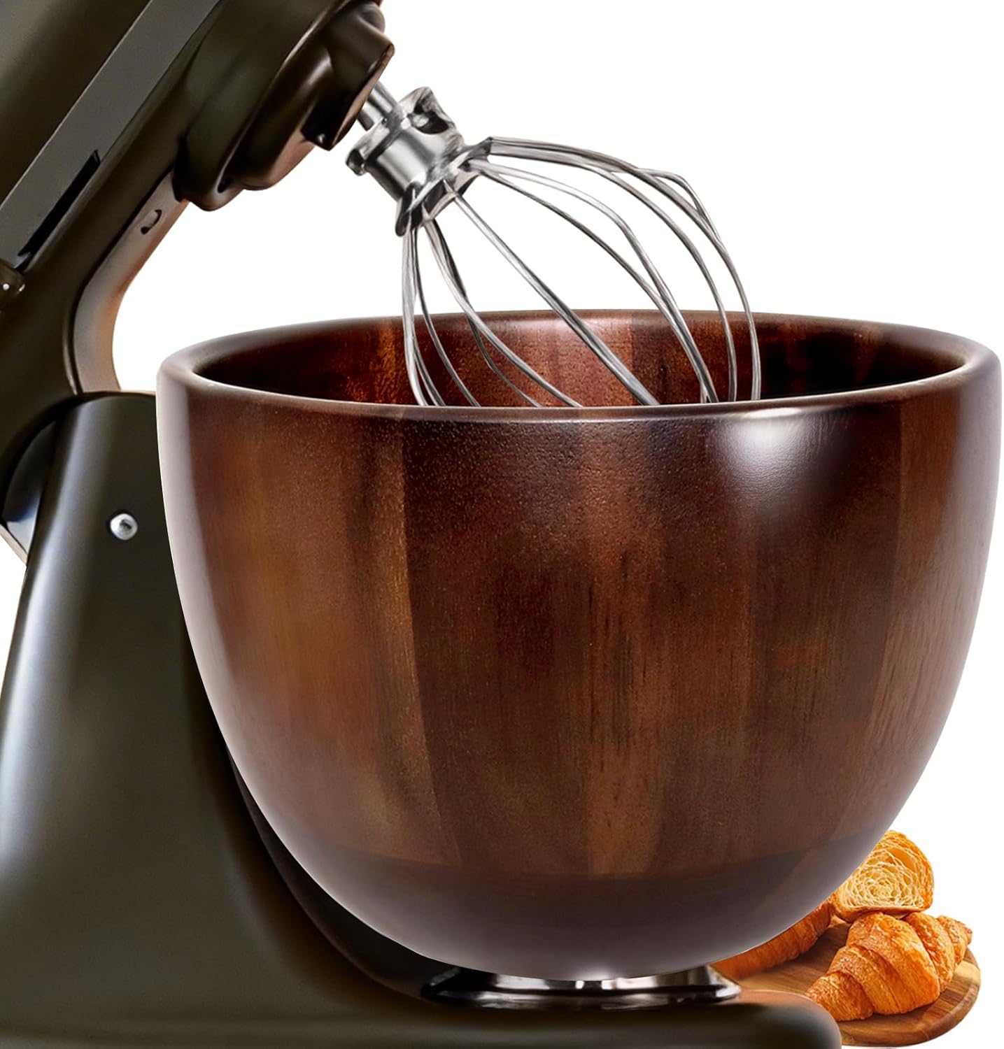 Tazón madera acacia repuesto batidora 4.5-5qt acero inox