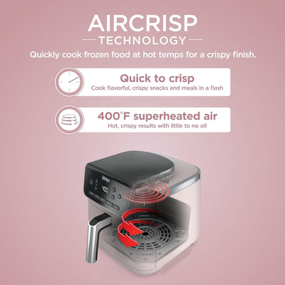 Freidora de Aire 5en1 Capacidad 5qt Hornear Asar Rosa Claro
