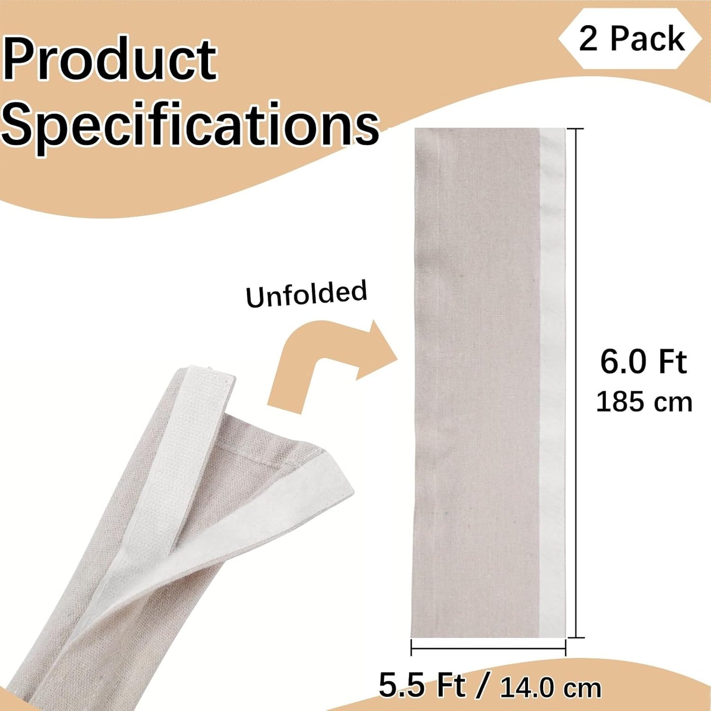 Pack 2 Fundas Cable Tela 6ft Color Lino Organización