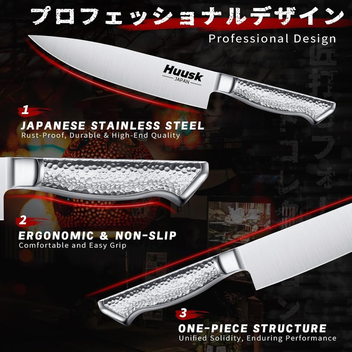 Juego de 5 cuchillos de chef y cocina japonesa