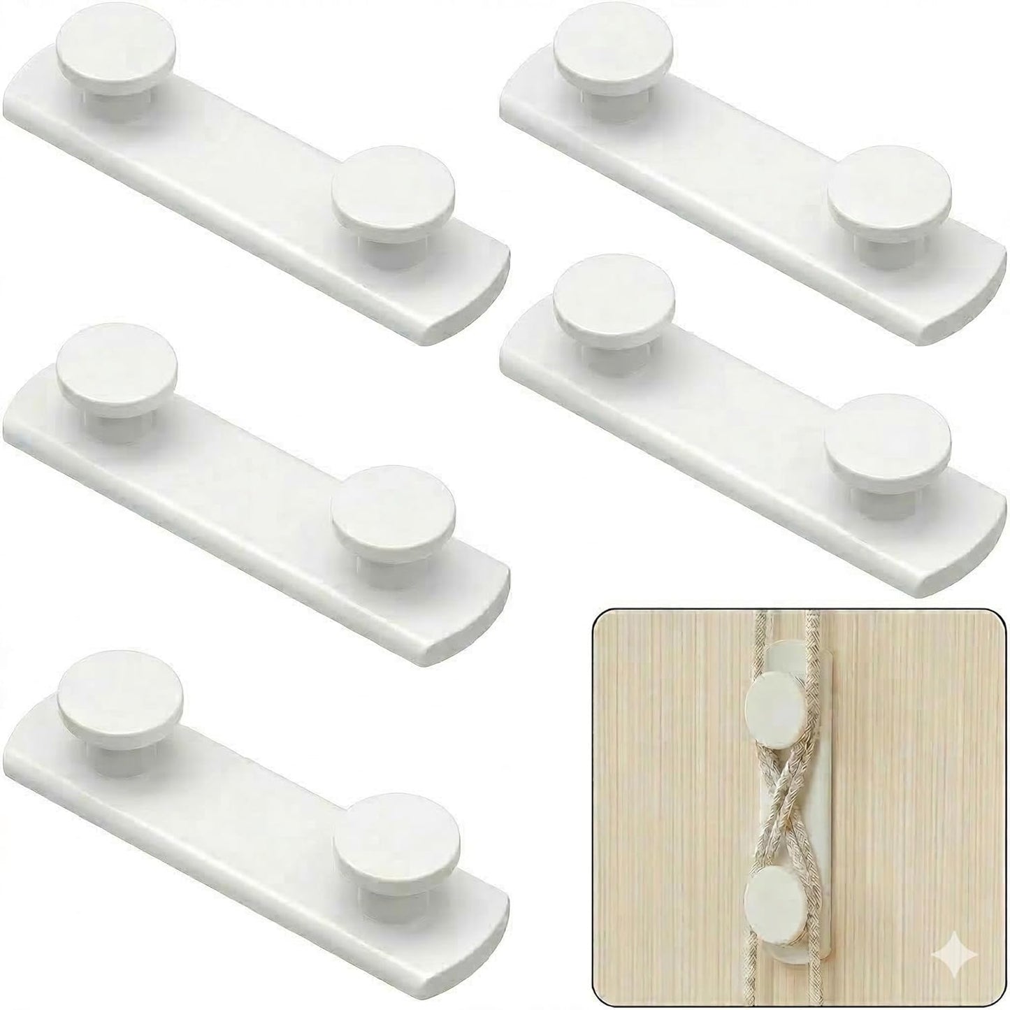 6 Bobinadoras Cables Ciegos Blanco Plástico