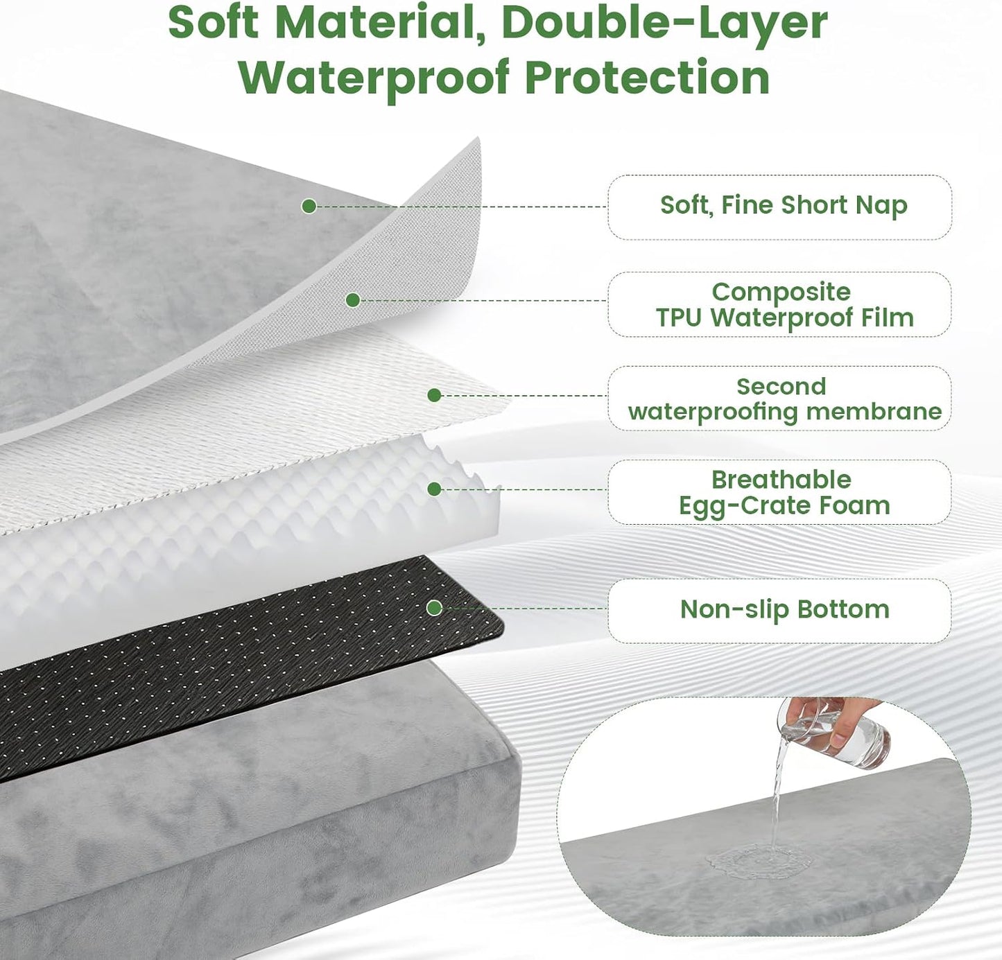 Cama ortopédica perros grandes 44x30pulg espuma 28D