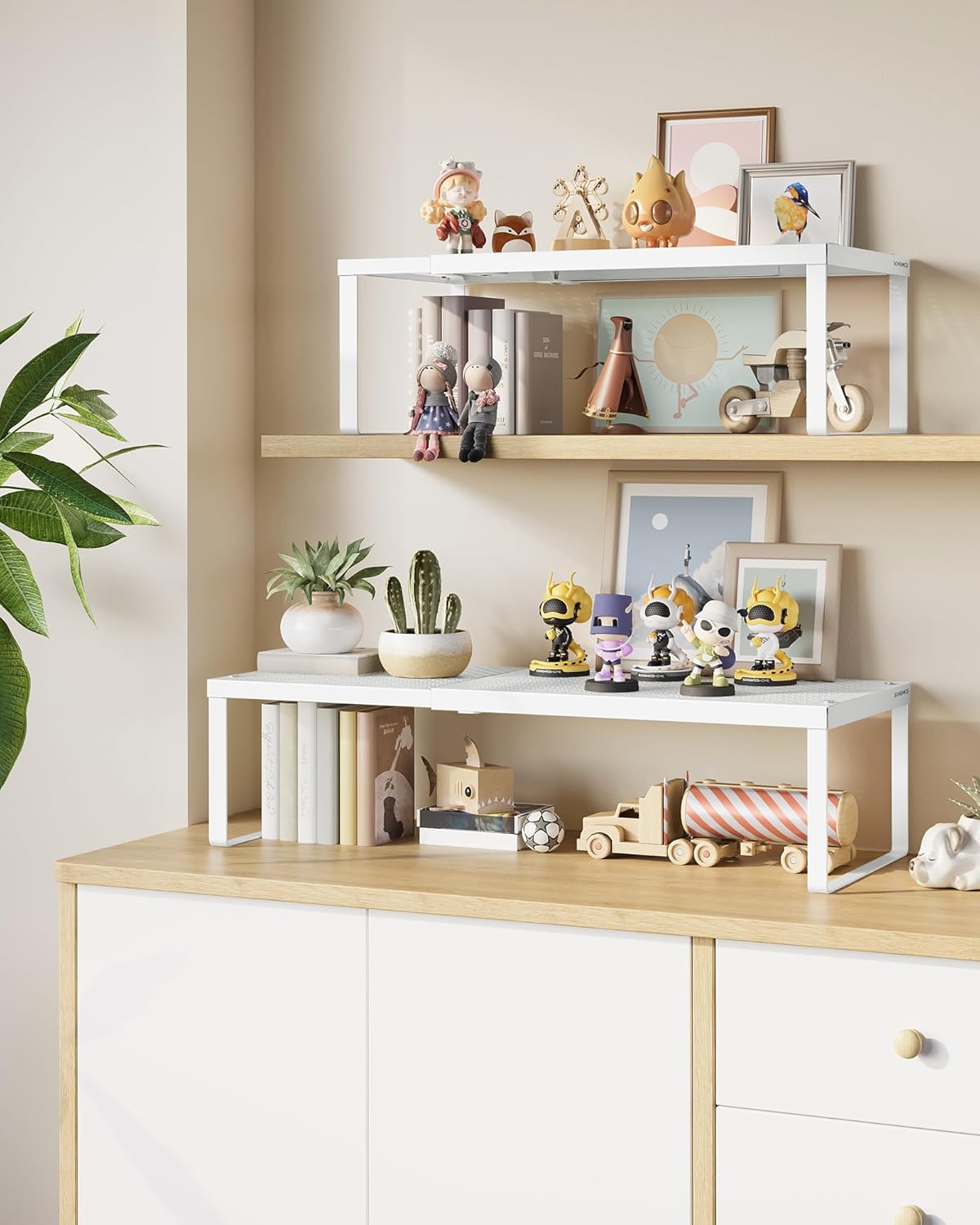 Estante especias set 4 expandible metal blanco
