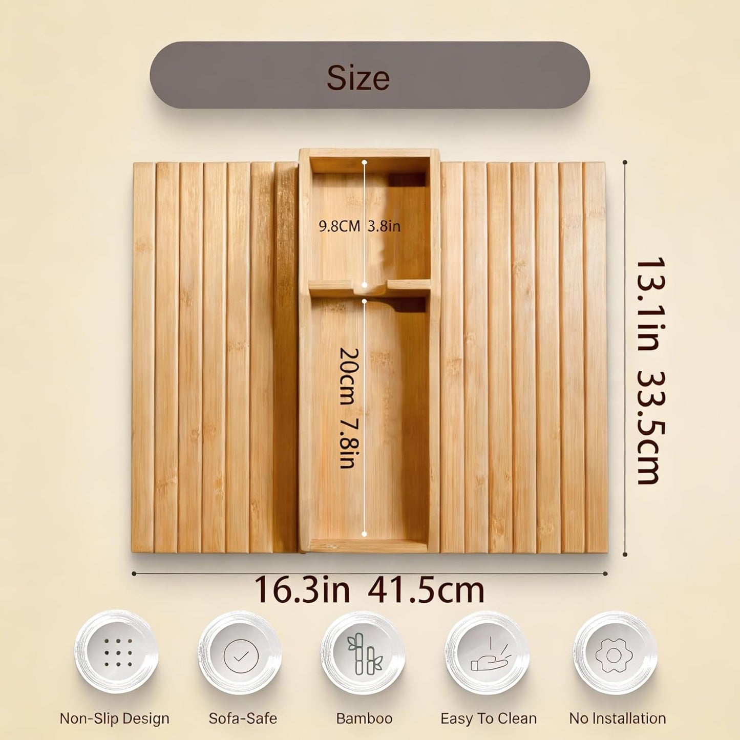 Bandejita bamboo para sofá plegable anti resbalante estilo 1
