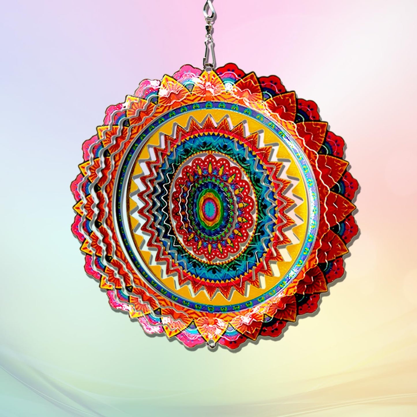Molinillo viento acero inox 6pulg decoración jardín mandala