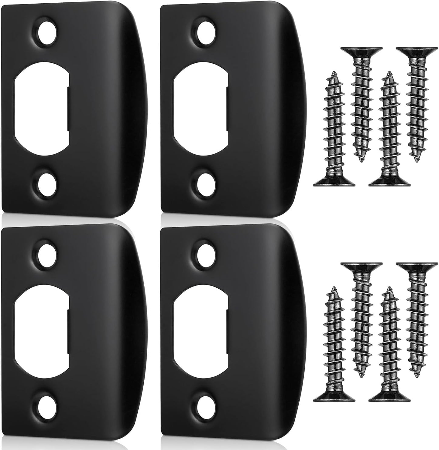 4 Placas Puerta Acero Inox Negro 2.16x1.77pulg