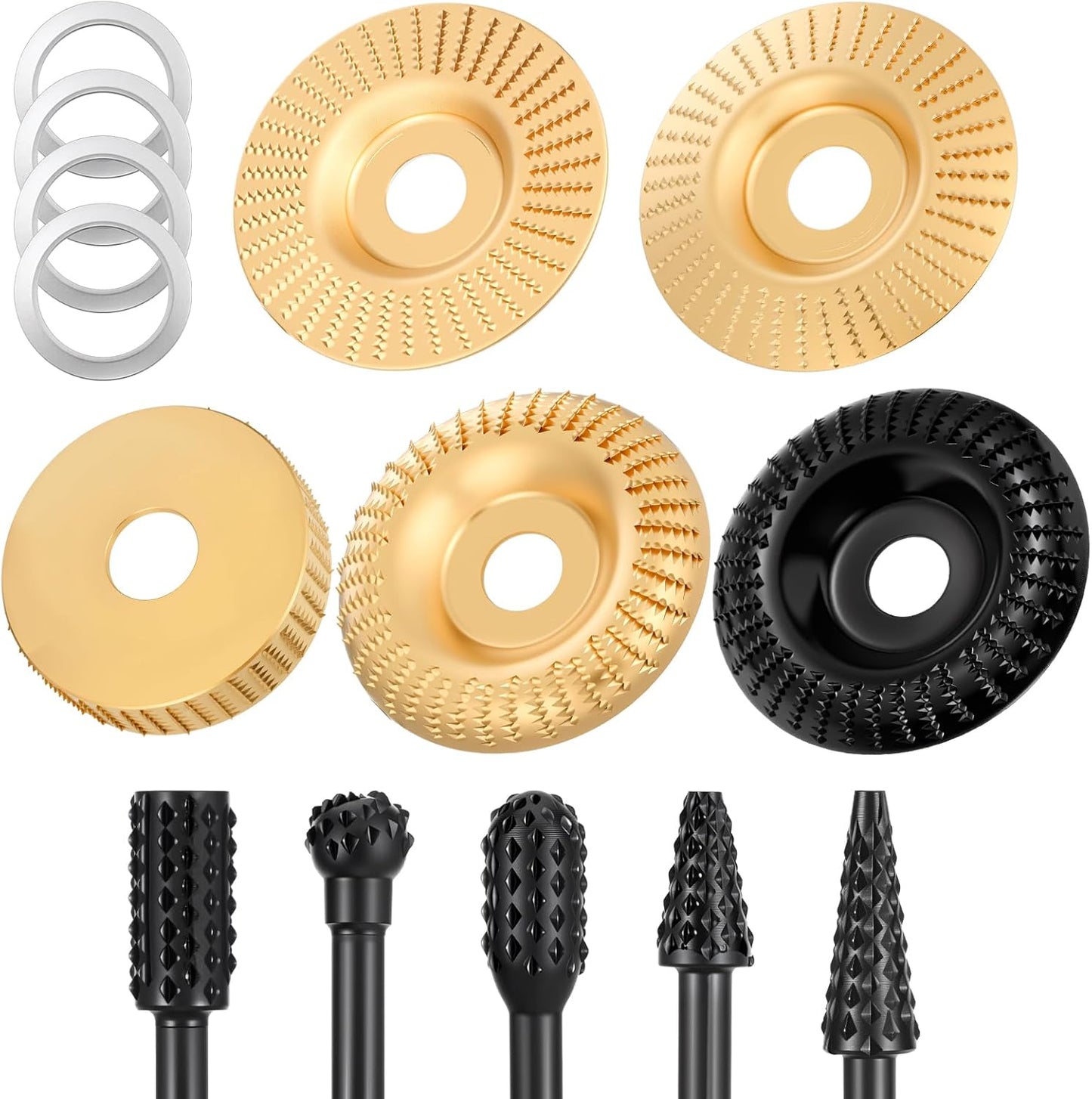 Set 14 Discos Tallado Madera para Amoladora 4 y 4 1/2