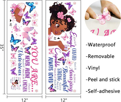 Adhesivos decorativos para niñas motivacionales con mariposa