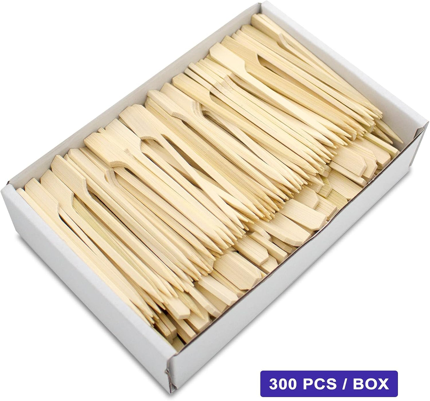 300 Palillos Bambú 3.5pulg para Frutas Pollo Fondue
