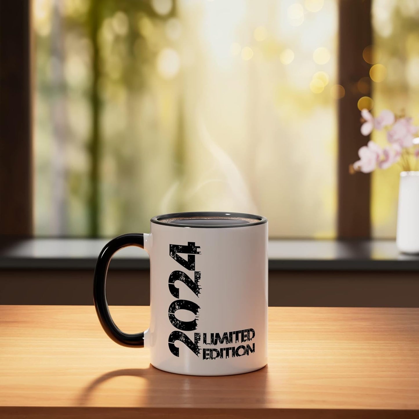 Taza Cerámica Edición Limitada Año 2024 Negro/Blanco