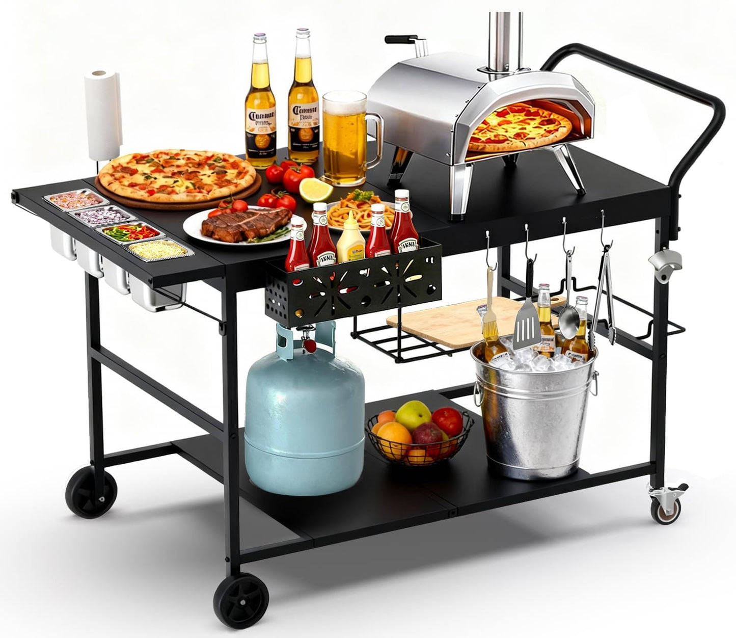 Mesa horno pizza estación cobertura carrito parrilla Blackstone