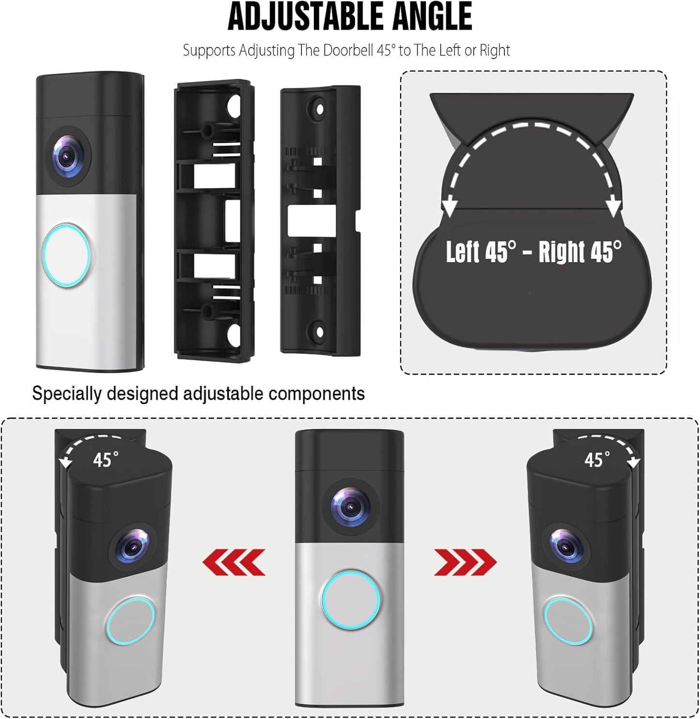 Soporte ángulo timbre video ajustable pared R-ing Plus/Pro