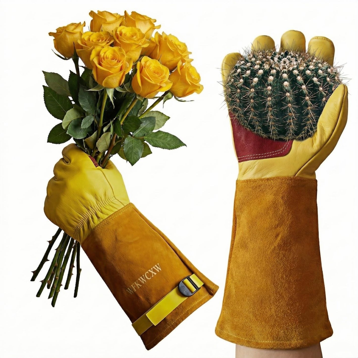 Guantes jardinería cuero vaca a prueba espinas mujer/hombre