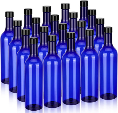 20 Botellas Vino Vacías 25.4oz con Tapas Plástico Cuello Largo