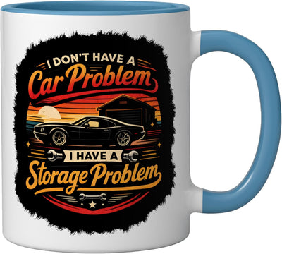 Taza cerámica Car Guy Garage Humor azul/blanco