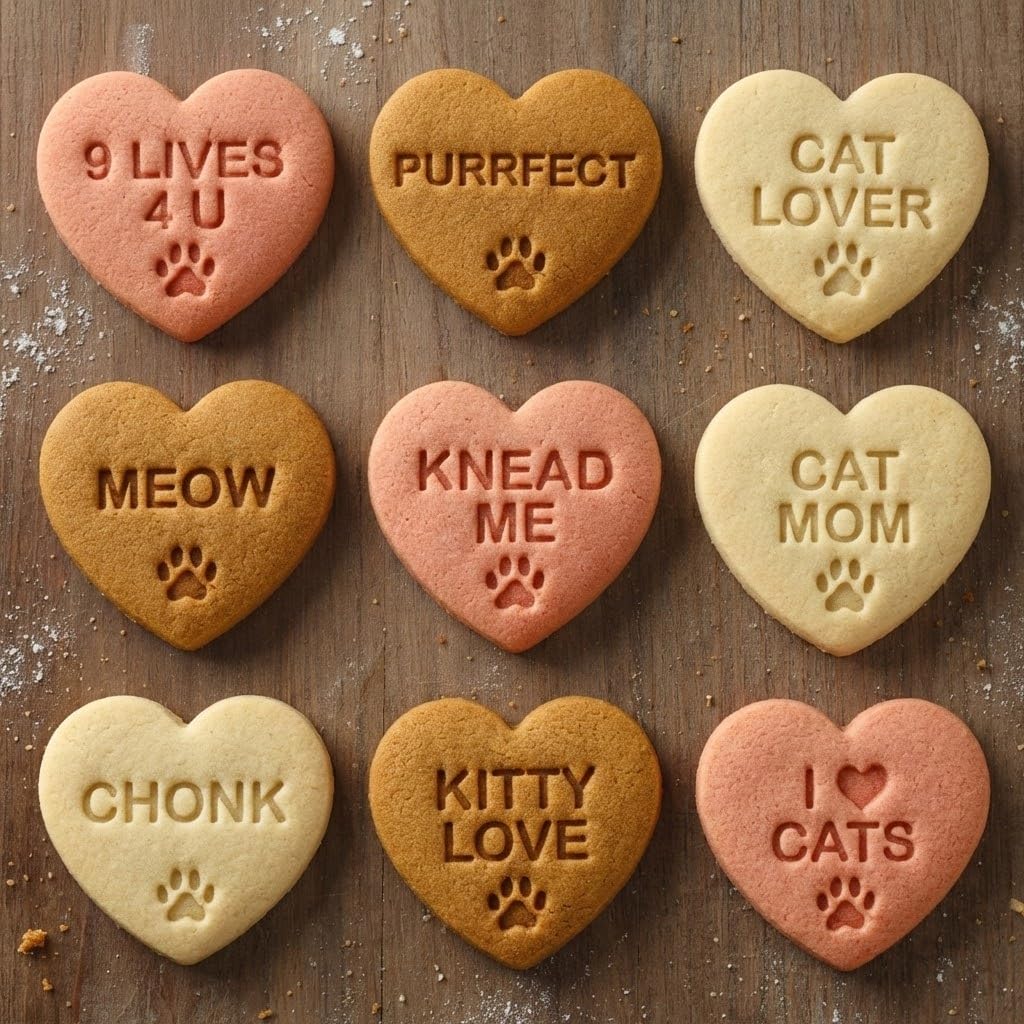 Set 10 cortadores corazón para gatos y fanáticos