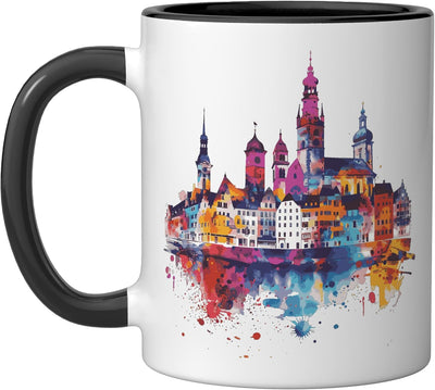 Taza Cerámica Oberkirch Negro/Blanco