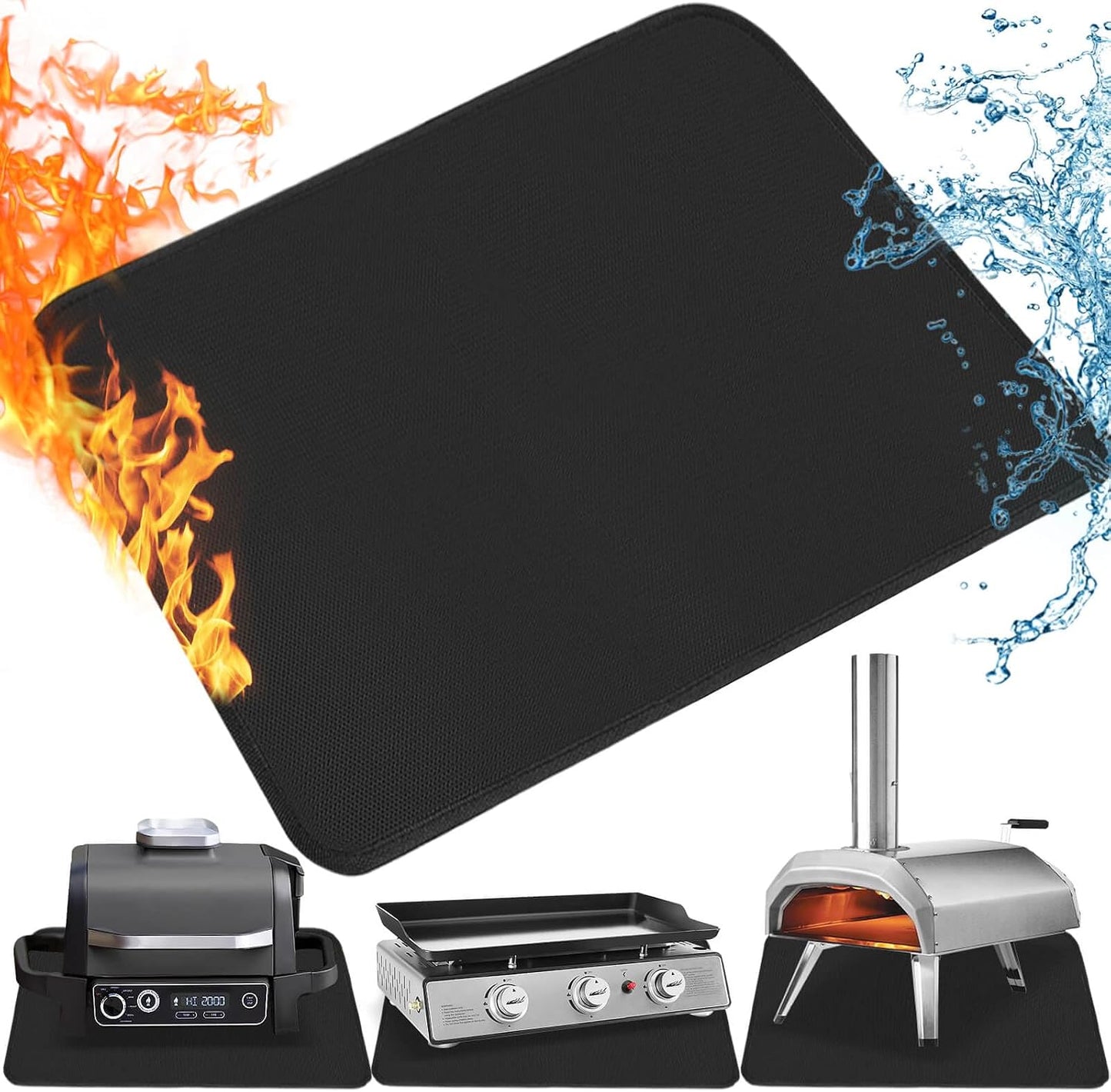 Alfombrilla parrilla 25x19.5pulg resistente calor plegable