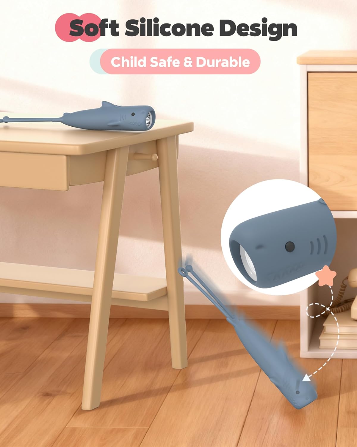 Linterna LED silicona para niños acampar y aventuras