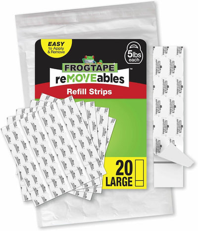 Cintas adhesivas para ganchos grandes reutilizables 20 pzas blancas
