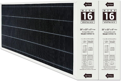 2 Filtros Aire MERV 16 20x25x5pulg Comp Lennox X6675