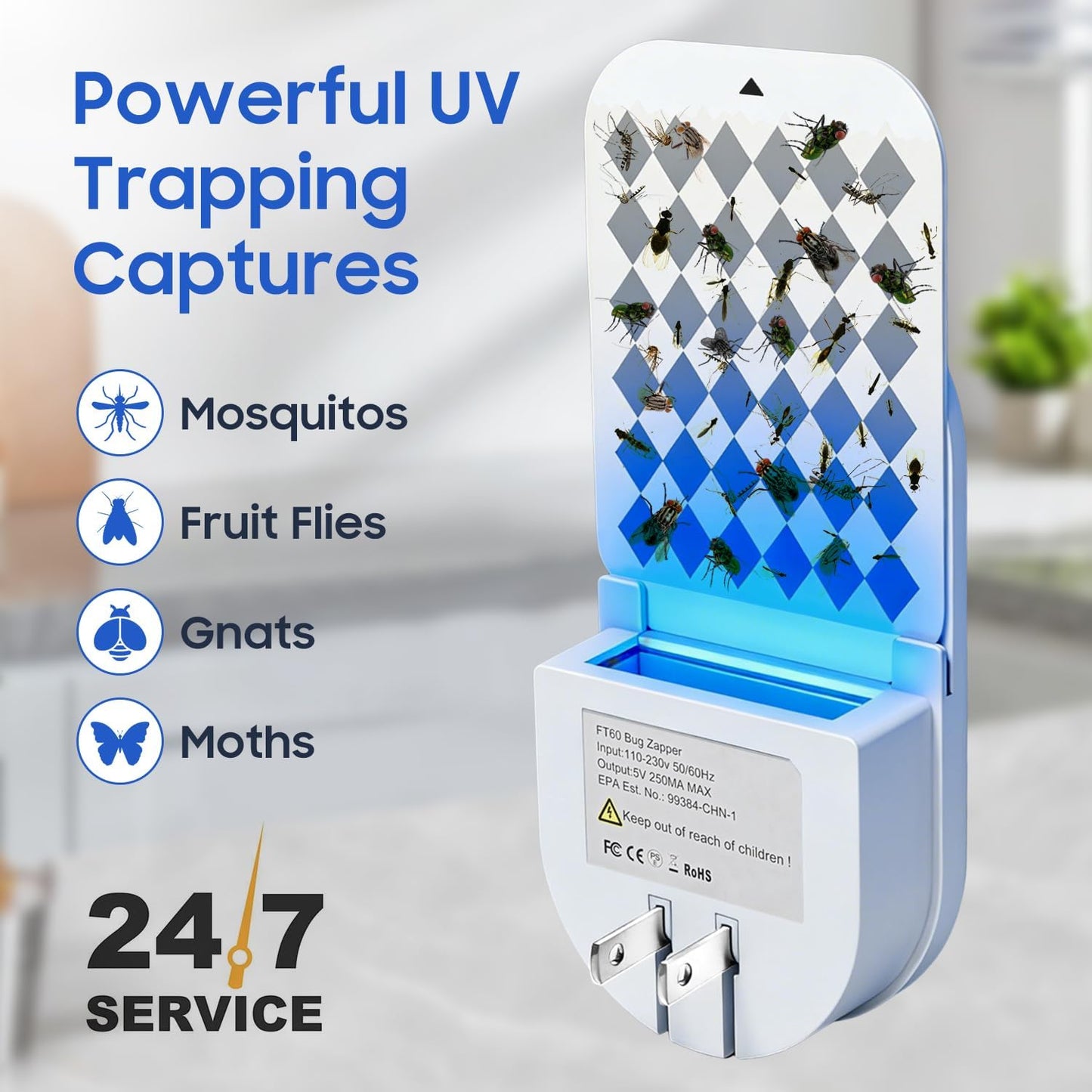 Trampa moscas fruta enchufable 900ft2 con control remoto