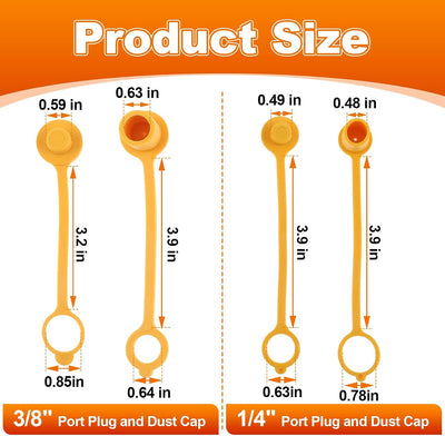 Tapa antipolvo propano LP 3/8 y 1/4 pies 10uds amarillo