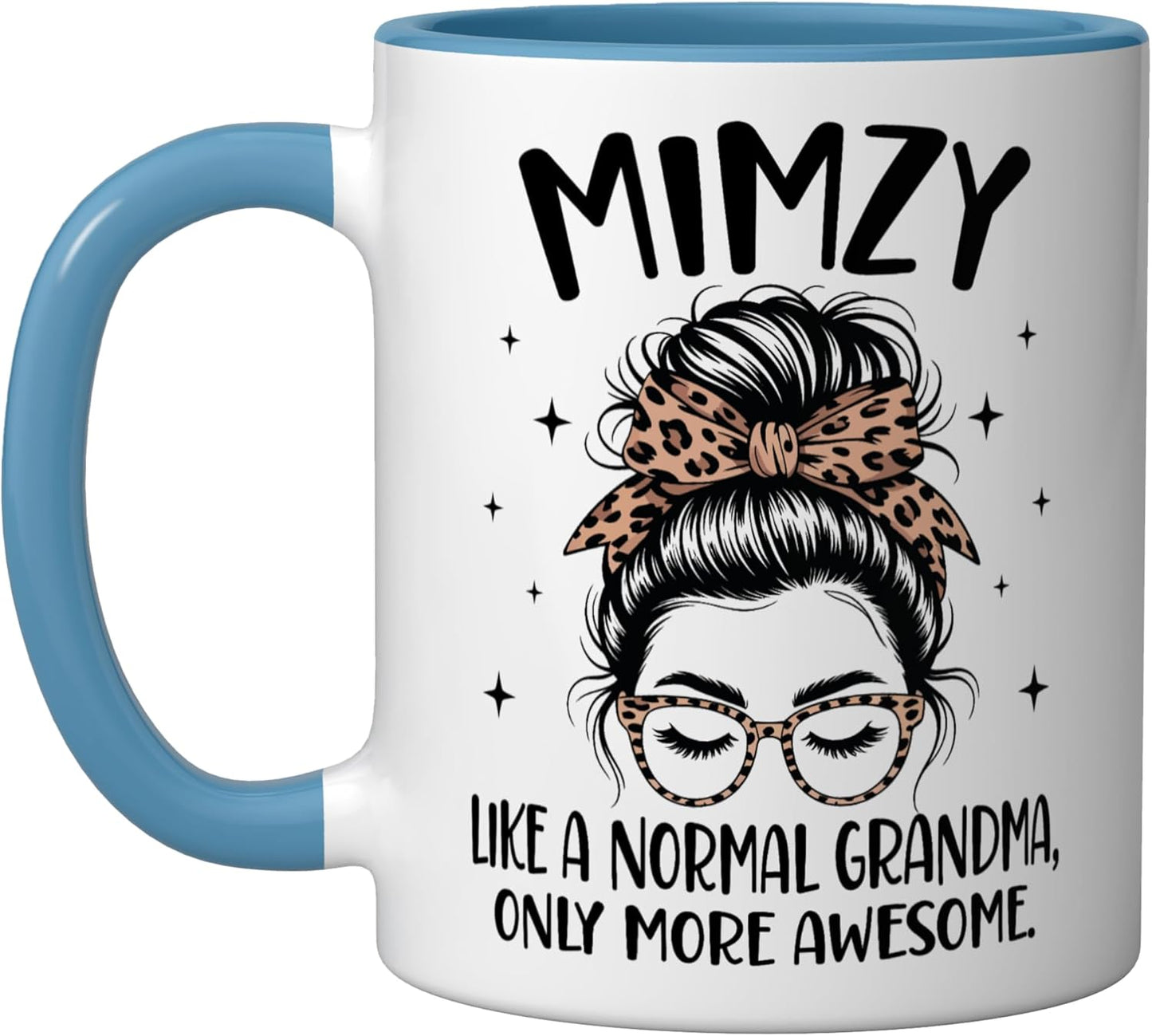 Taza cerámica para Madre's Day estilo abuela azul/blanco